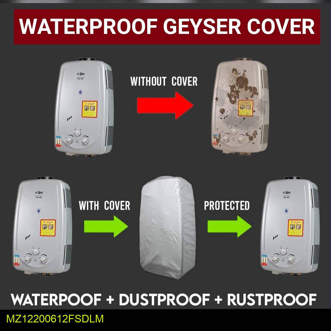 Premium Waterproof Geyser Cover Silver Grey Dustproof Rust Resistant