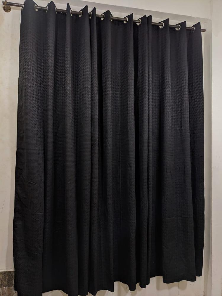 Black Jacquard Curtains 92x55 Inch Pakistan