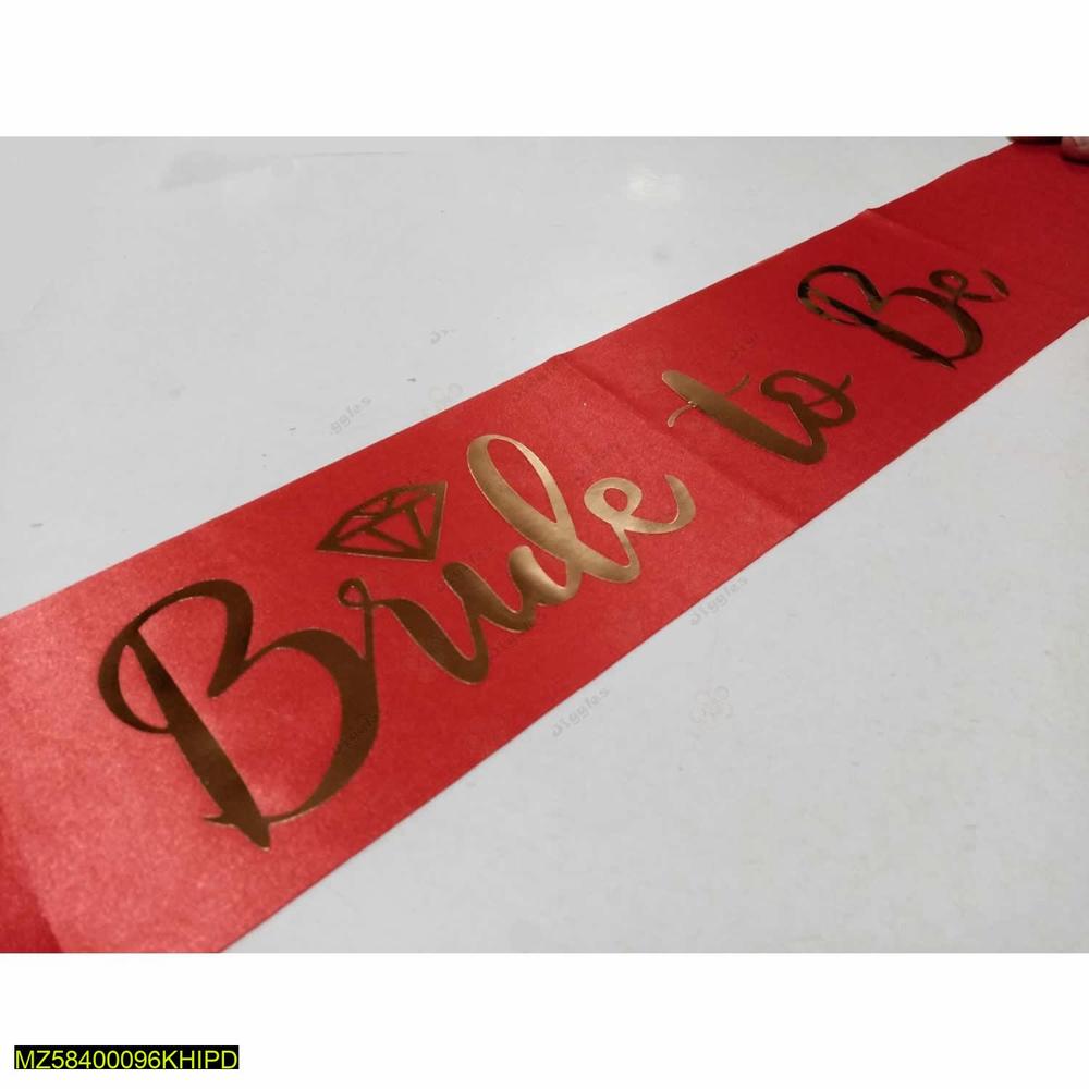 Red Glittery Gold Sash for Bridal Showers Pakistan