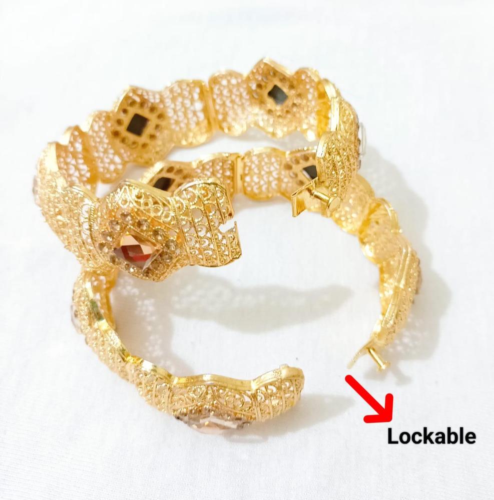 Gold Plated Bangles Set of Two for Weddings & Parties