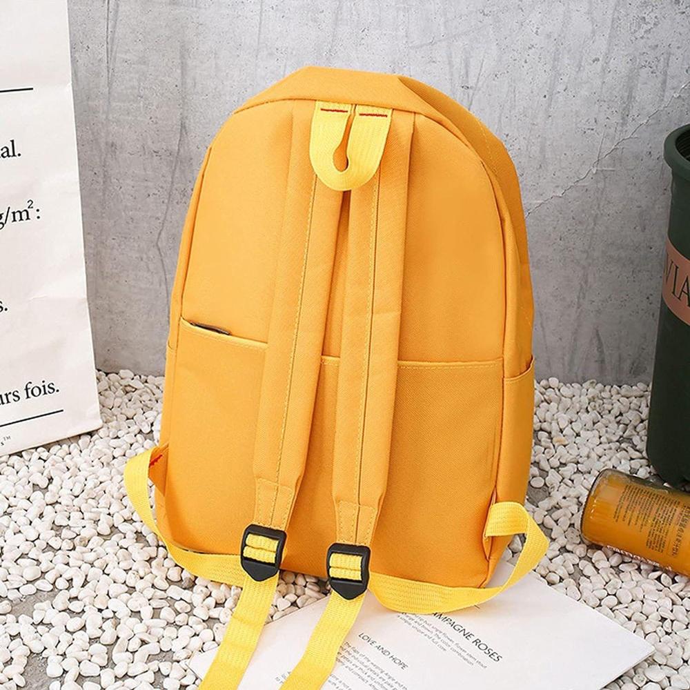 Yellow Cat-Ear 4-Piece School Bag Set for Students