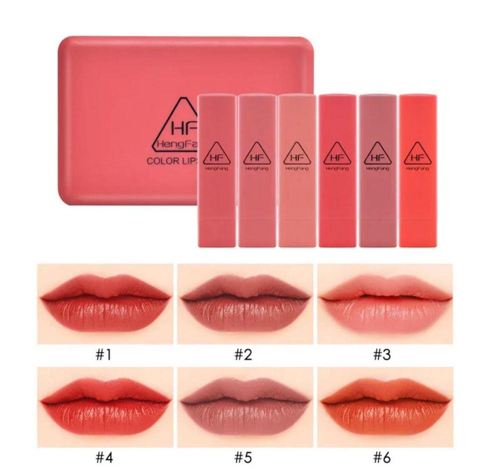 Matte Lipstick Set 6 Shades Long Lasting Smudge Proof