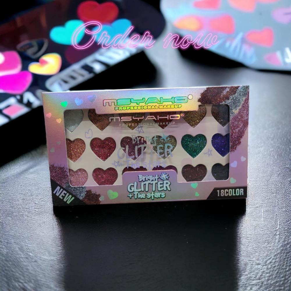 Glitter Eyeshadow Palette Hearts Shape Pakistani Makeup Set