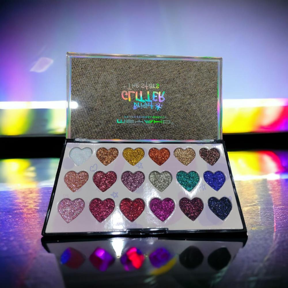 Glitter Eyeshadow Palette Hearts Shape Pakistani Makeup Set