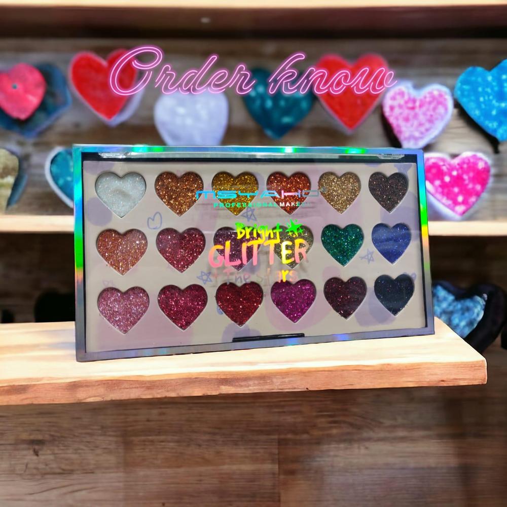 Glitter Eyeshadow Palette Hearts Shape Pakistani Makeup Set