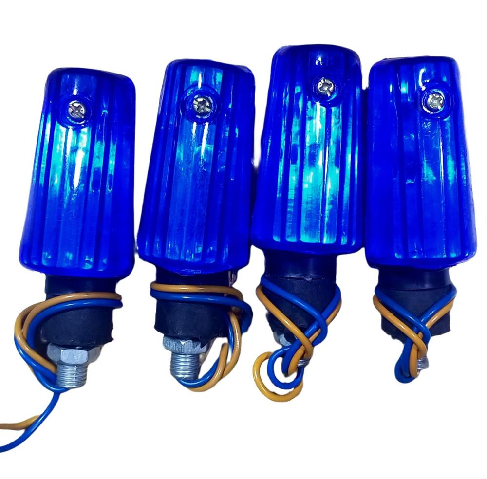 Blue Mini Bike Indicator Lights 4 Pcs Plastic Upgrade