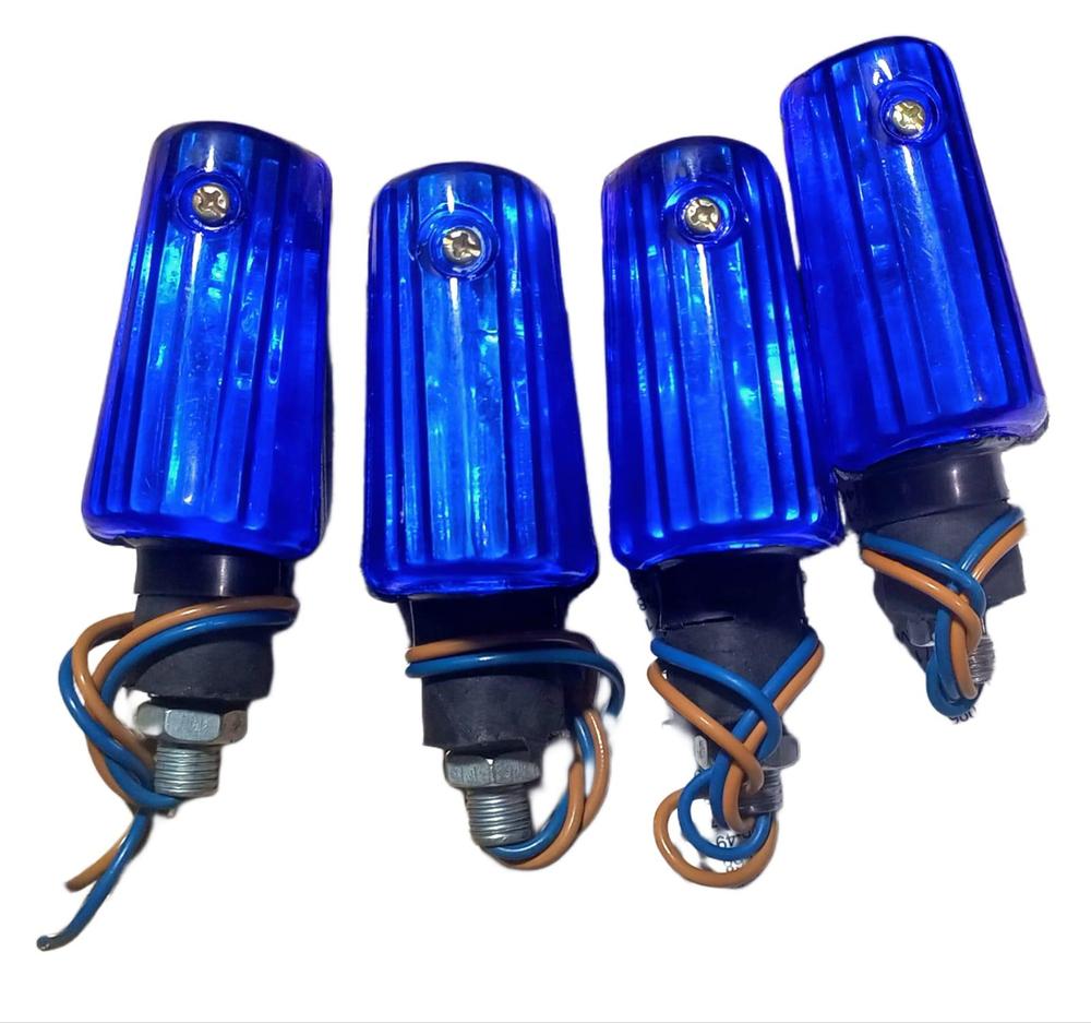 Blue Mini Bike Indicator Lights 4 Pcs Plastic Upgrade