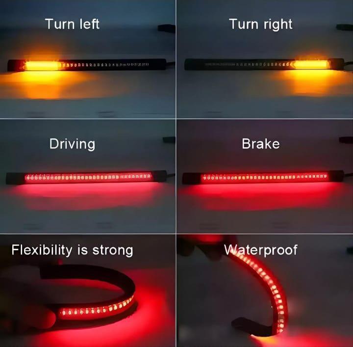 48LED Motorcycle LED Strip Red Amber White PVC