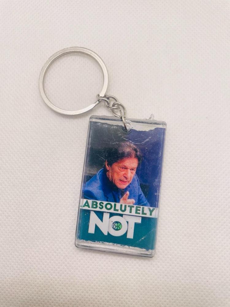 Imran Khan Photo Keychain Silver 2x1.8"