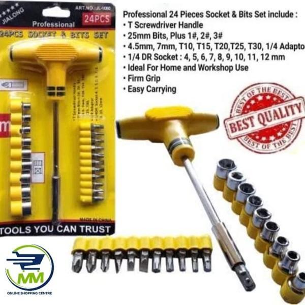 24-Piece Stainless Steel Screwdriver Set Yellow