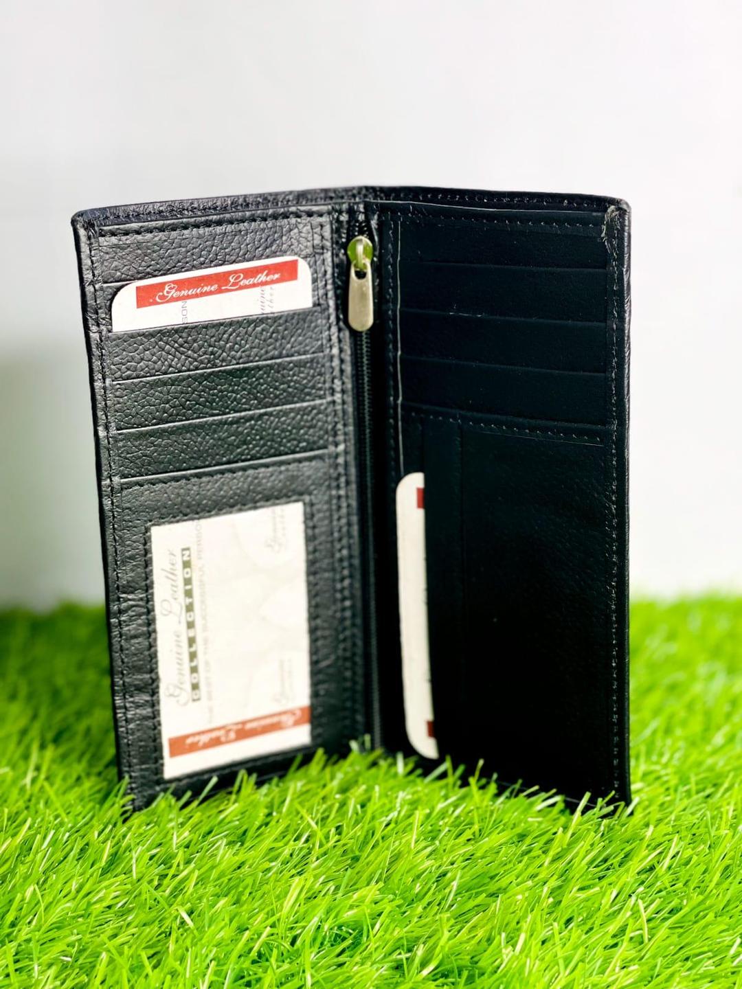 Textured Synthetic Leather Wallet Black Brown Mustard 6.3"