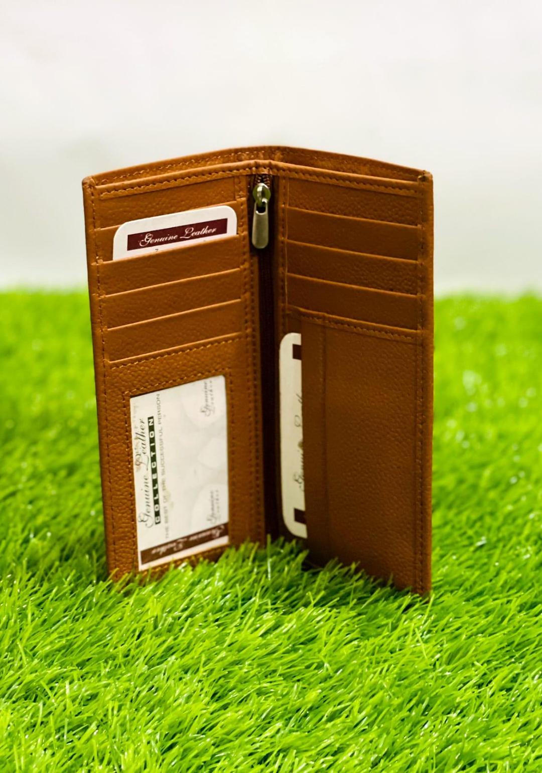 Textured Synthetic Leather Wallet Black Brown Mustard 6.3"