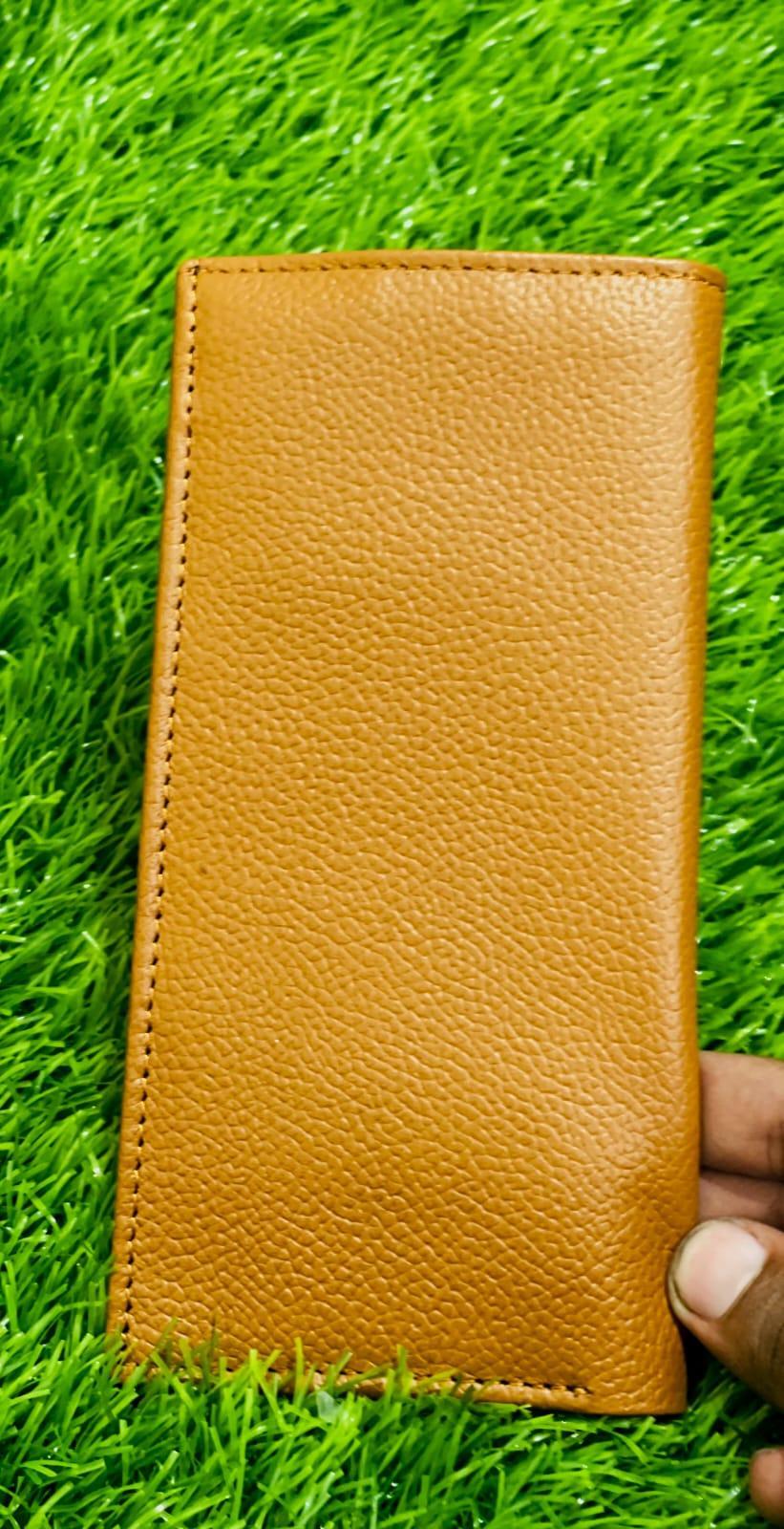 Textured Synthetic Leather Wallet Black Brown Mustard 6.3"