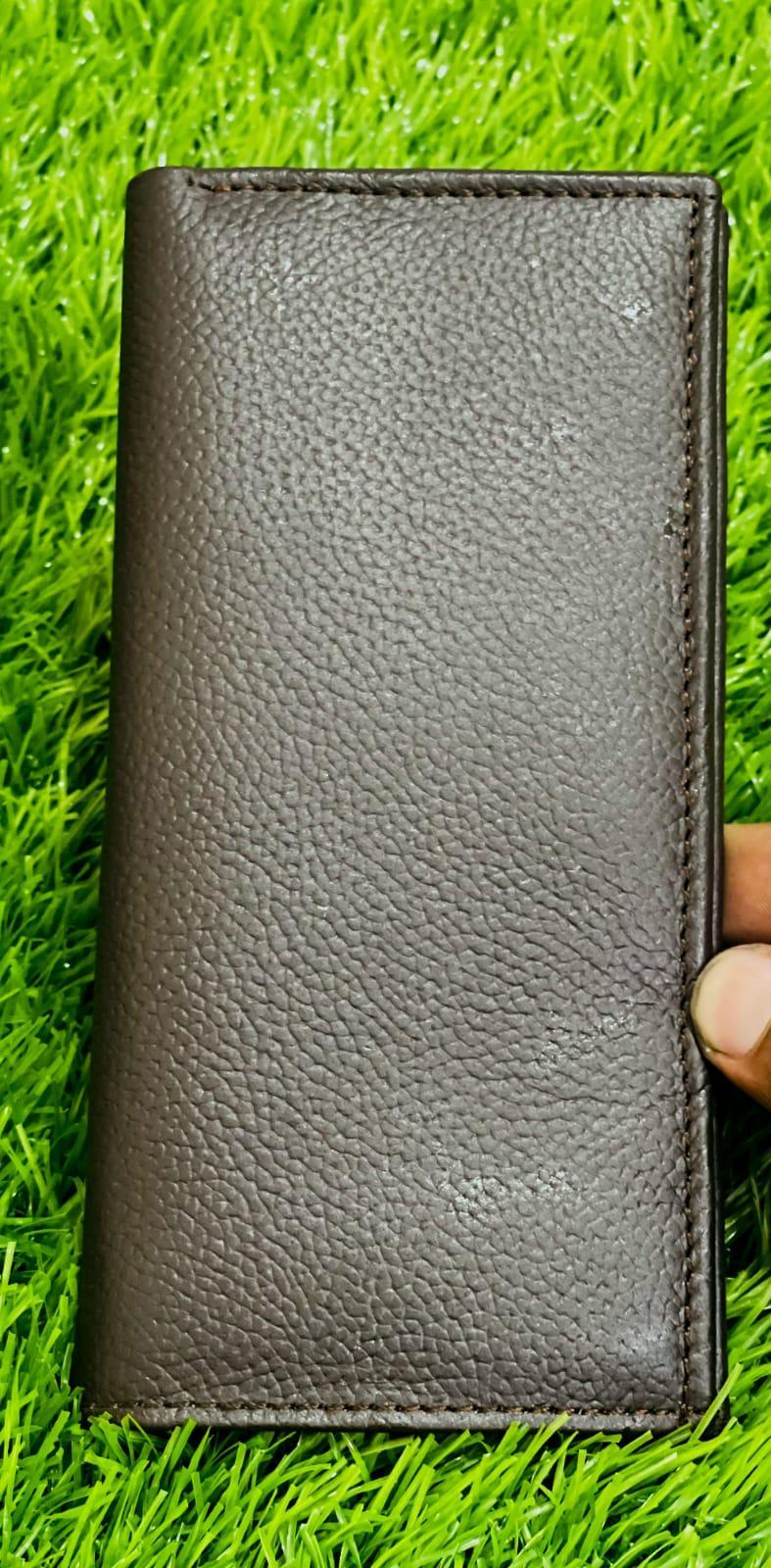 Textured Synthetic Leather Wallet Black Brown Mustard 6.3"