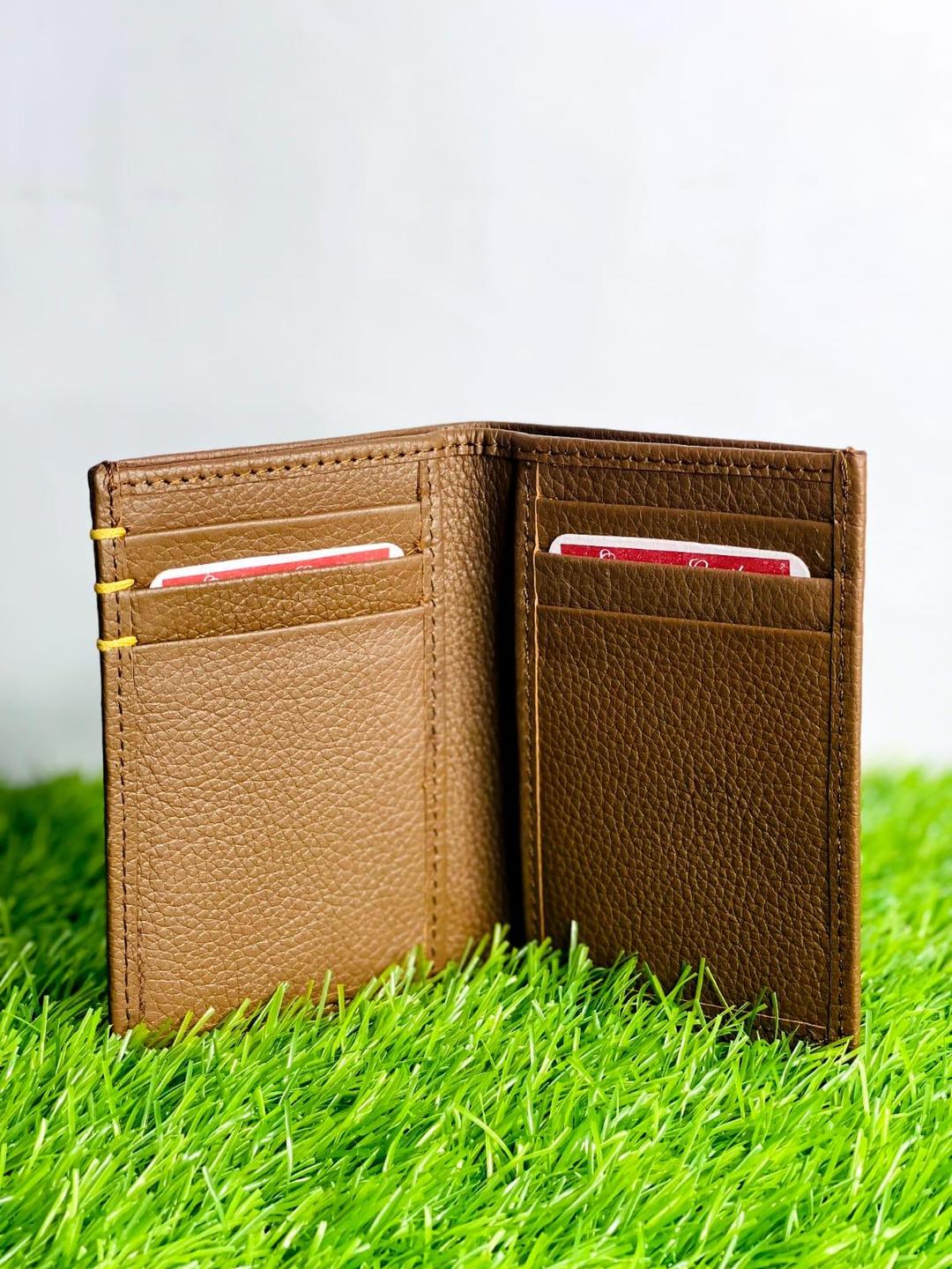Men's Textured PU Leather Bi Fold Wallet Black Brown 4.4"