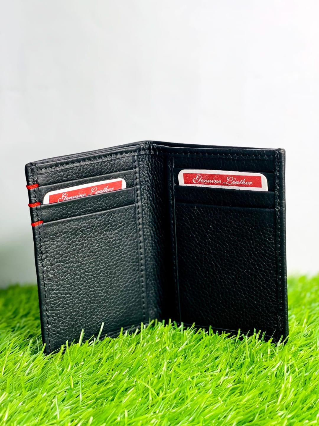 Men's Textured PU Leather Bi Fold Wallet Black Brown 4.4"