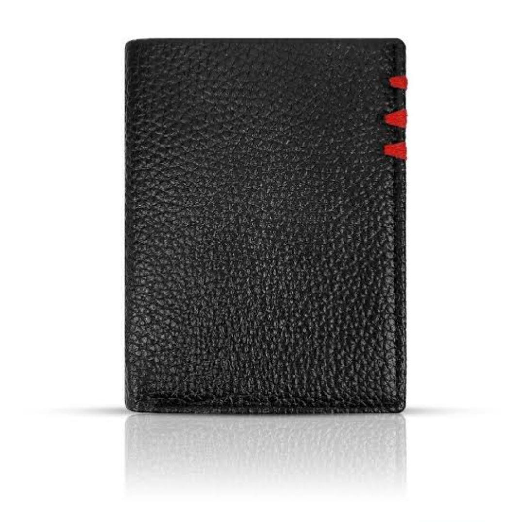 Men's Textured PU Leather Bi Fold Wallet Black Brown 4.4"