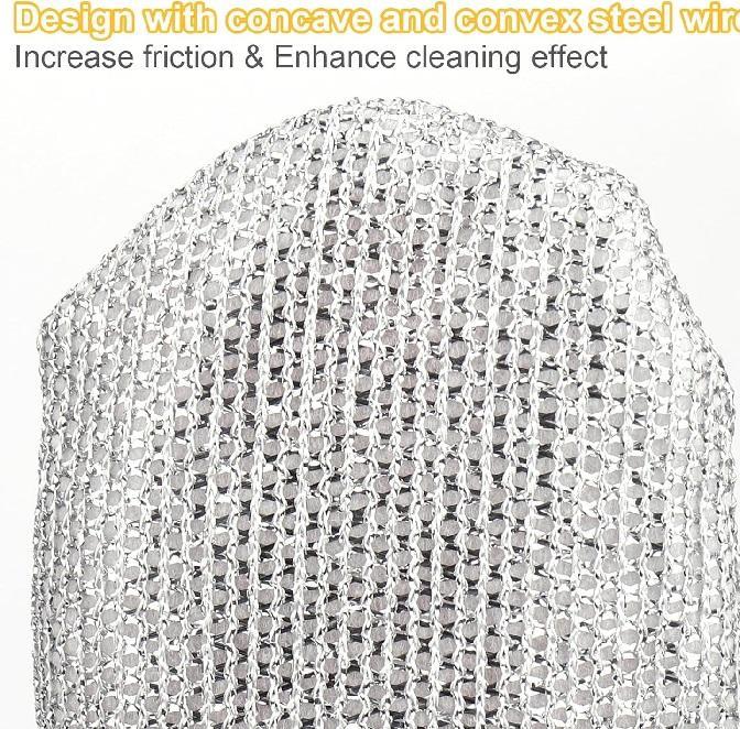 Steel Wire Kitchen Cleaning Glove Silver