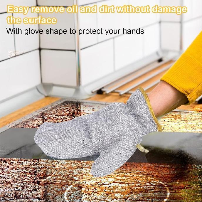Steel Wire Kitchen Cleaning Glove Silver