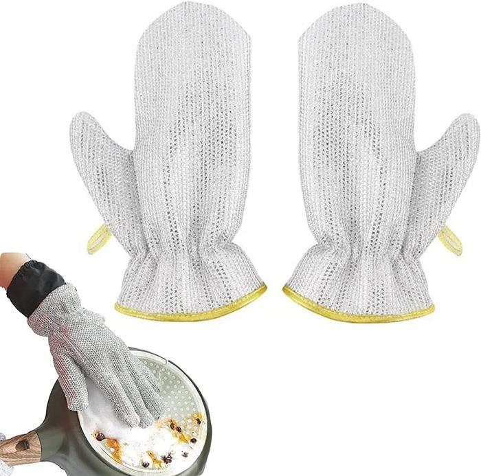 Steel Wire Kitchen Cleaning Glove Silver