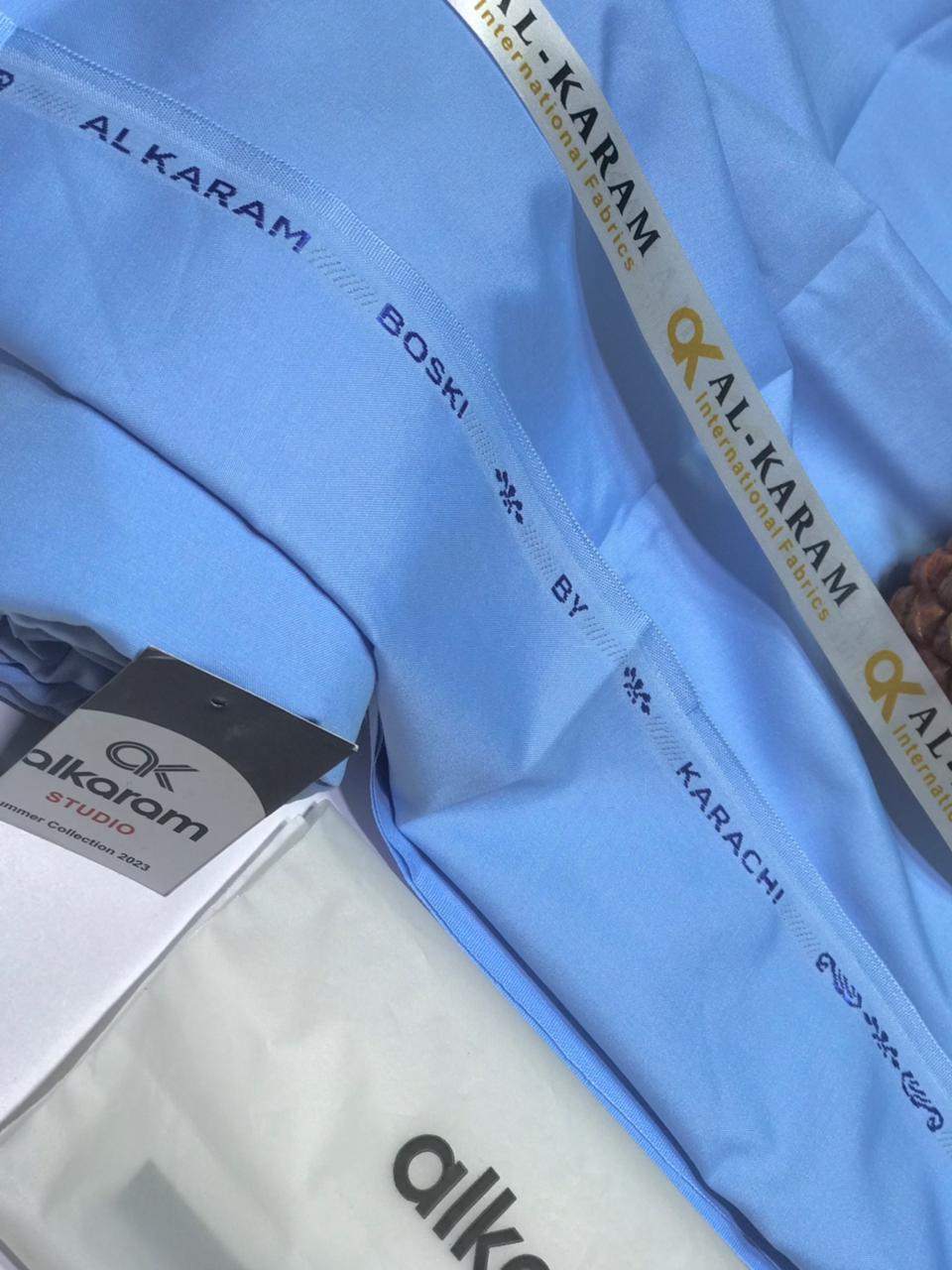 Men's Boski Suit Light Blue Plain Unstitched