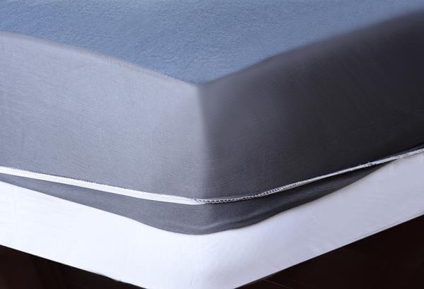 Terry Cotton Waterproof Mattress Cover Grey Double Bed