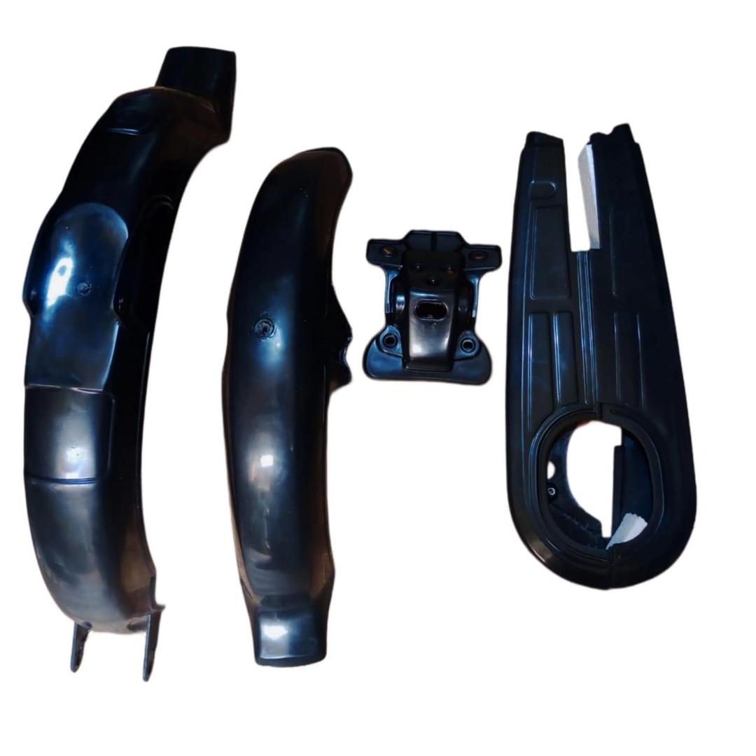 Premium 4-Piece Mudguard Set for Bikes Black Plastic