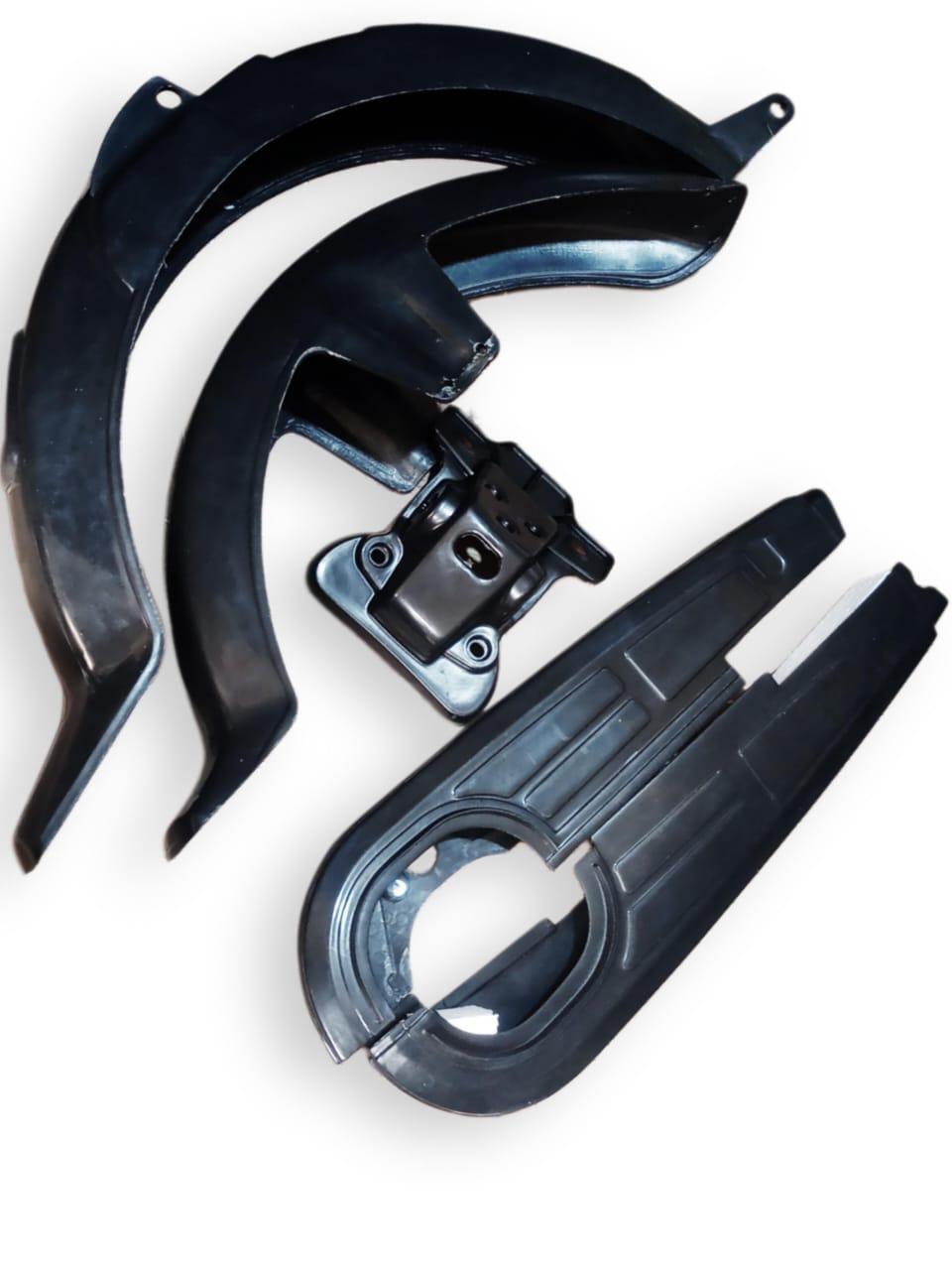 Premium 4-Piece Mudguard Set for Bikes Black Plastic