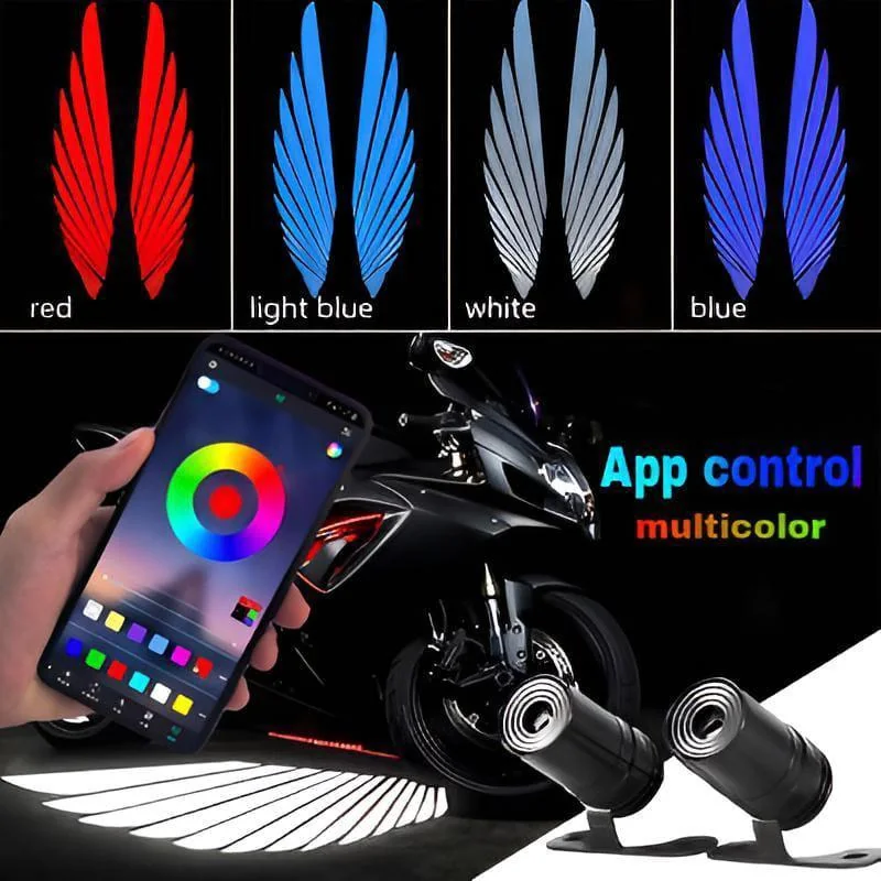 Multicolor Angel Wing LED Light for Motorcycle & Car