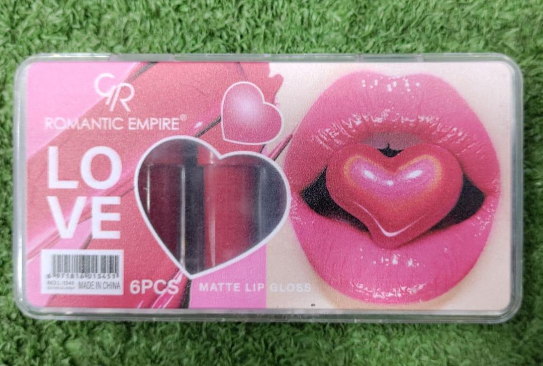 Romantic Empire Matte Lip Gloss Set 6 Pcs Heart Theme