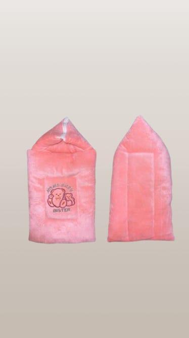 Baby Velvet Carry Nest Hooded Pink Warm Comfort