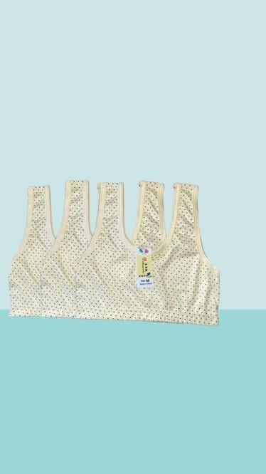Ivory Printed Jersey Bra for Women M L XL