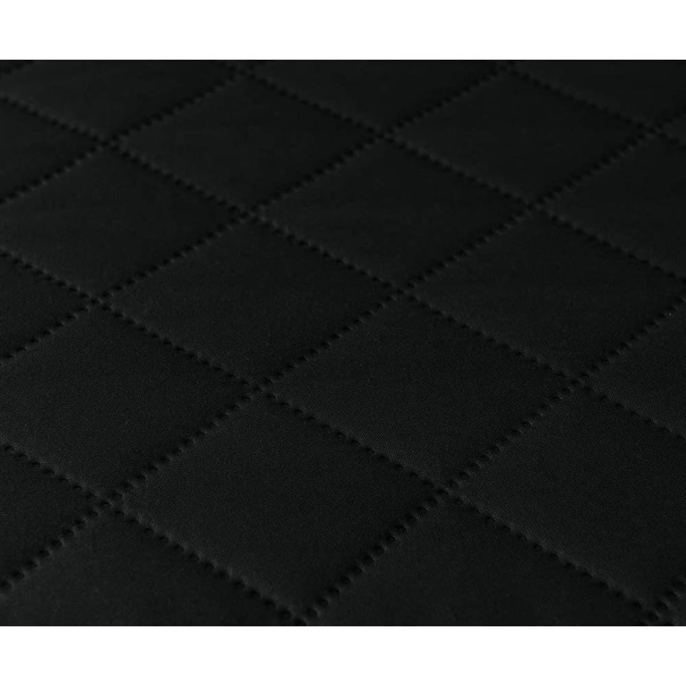 7 Seater Quilted Sofa Cover Black Cotton