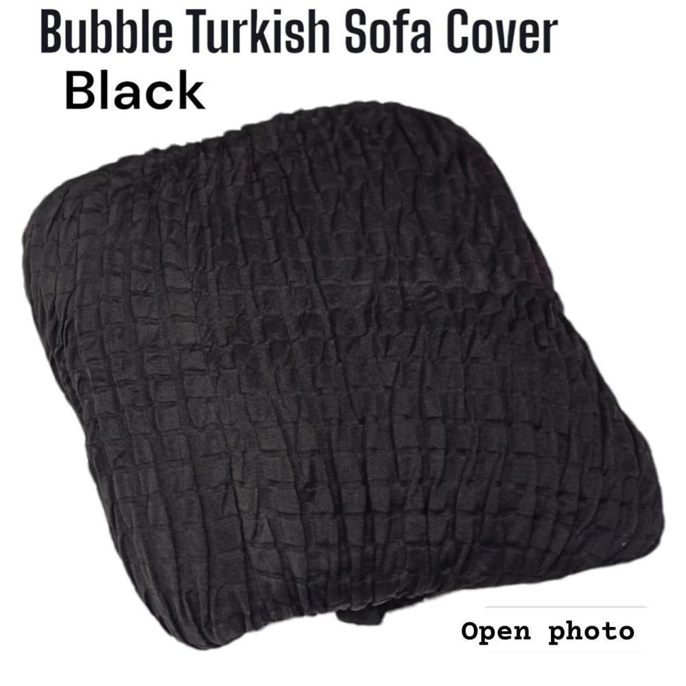 Bubble Turkish Sofa Cover 6 Seater Black Jersey