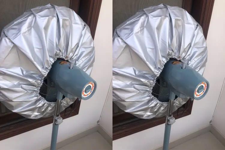 Silver Polyester Fan Cover for 66" Pedestal Fans