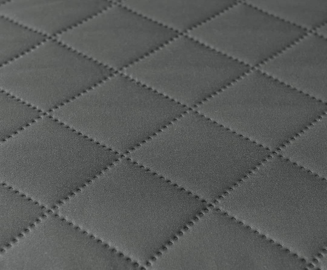 Grey Quilted Microwave Cover Dust Proof Cotton