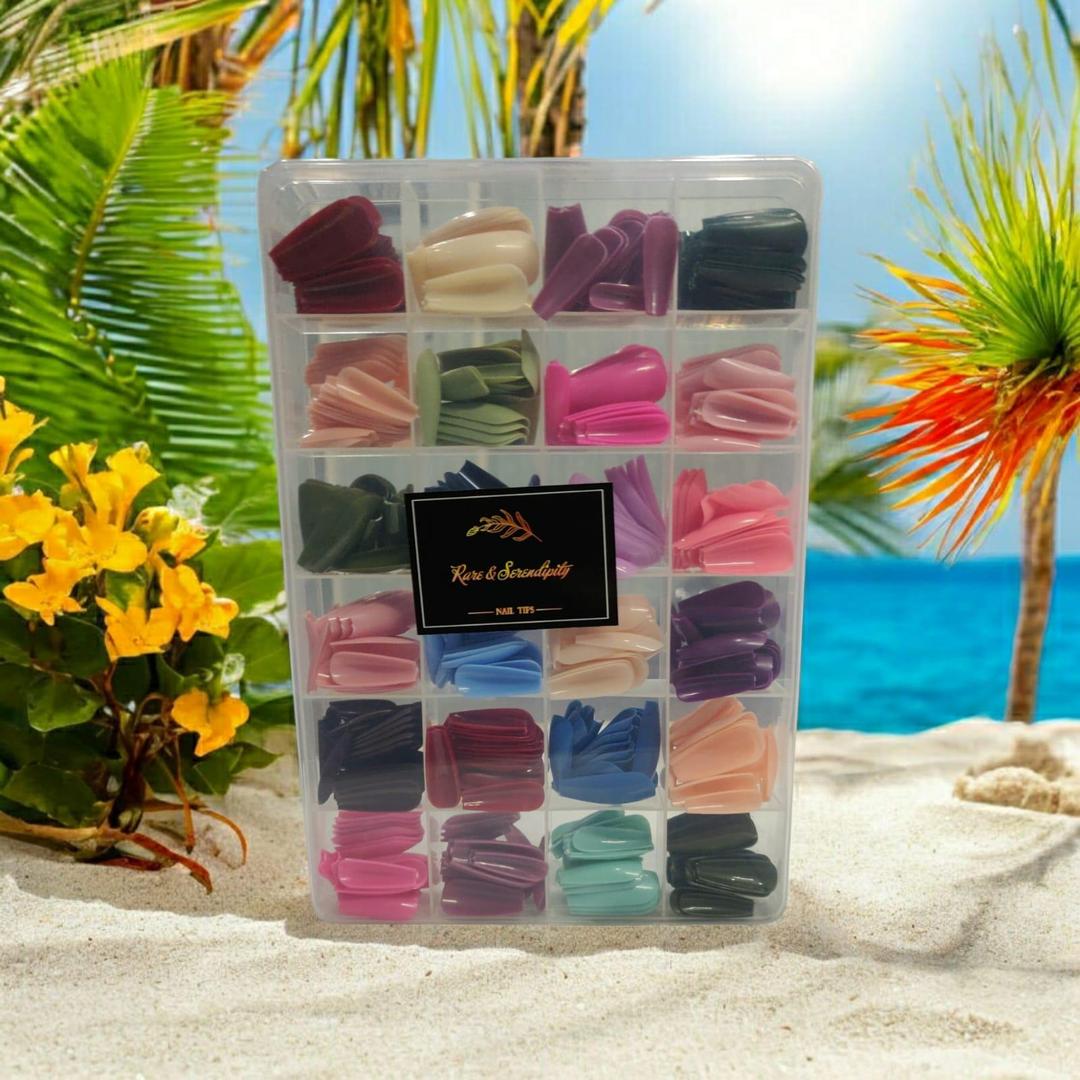 Press-on Nail Set 24 Colors Coffin Shape