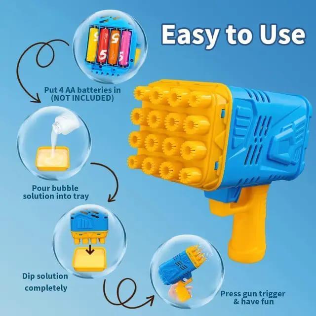 Bubble Gun 36 Holes Blue Purple Kids Toy