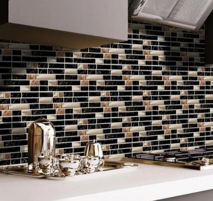 Self-Adhesive Wall Stickers Modern Quartz Black Gold 50Pcs