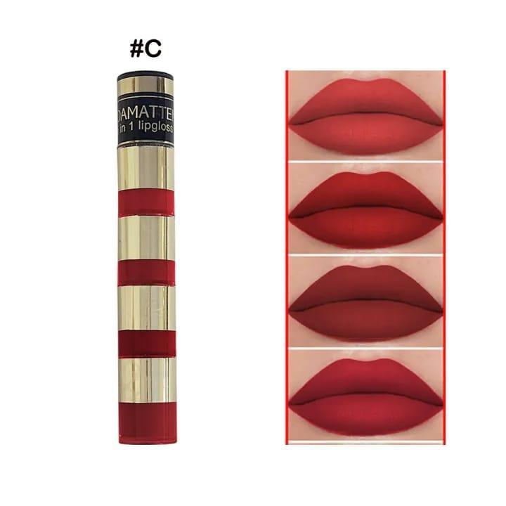 4 in 1 Matte Lip Gloss Red Pink Long Lasting