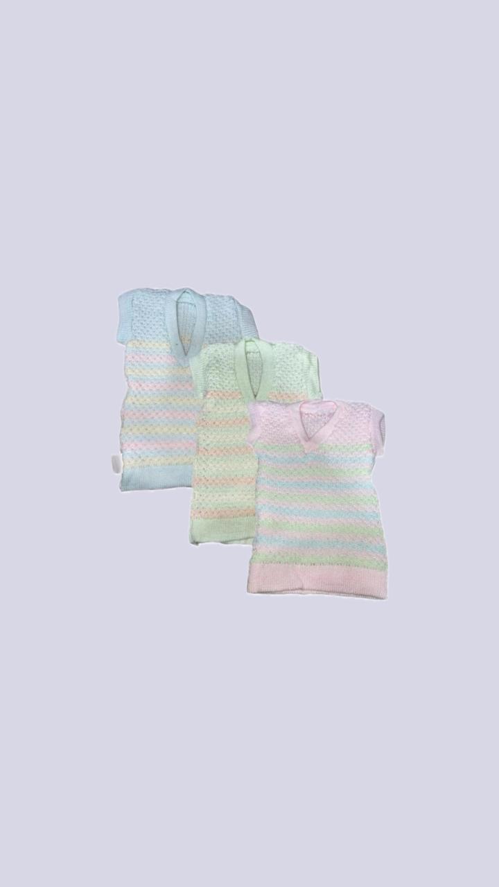 Baby Textured Wool Warmer Pack of 3 Multicolor Striped