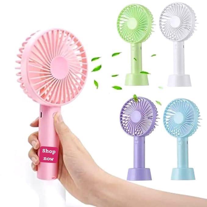 Rechargeable Mini Fan Black Portable for Hot Weather