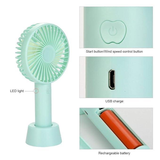 Rechargeable Mini Fan Black Portable for Hot Weather