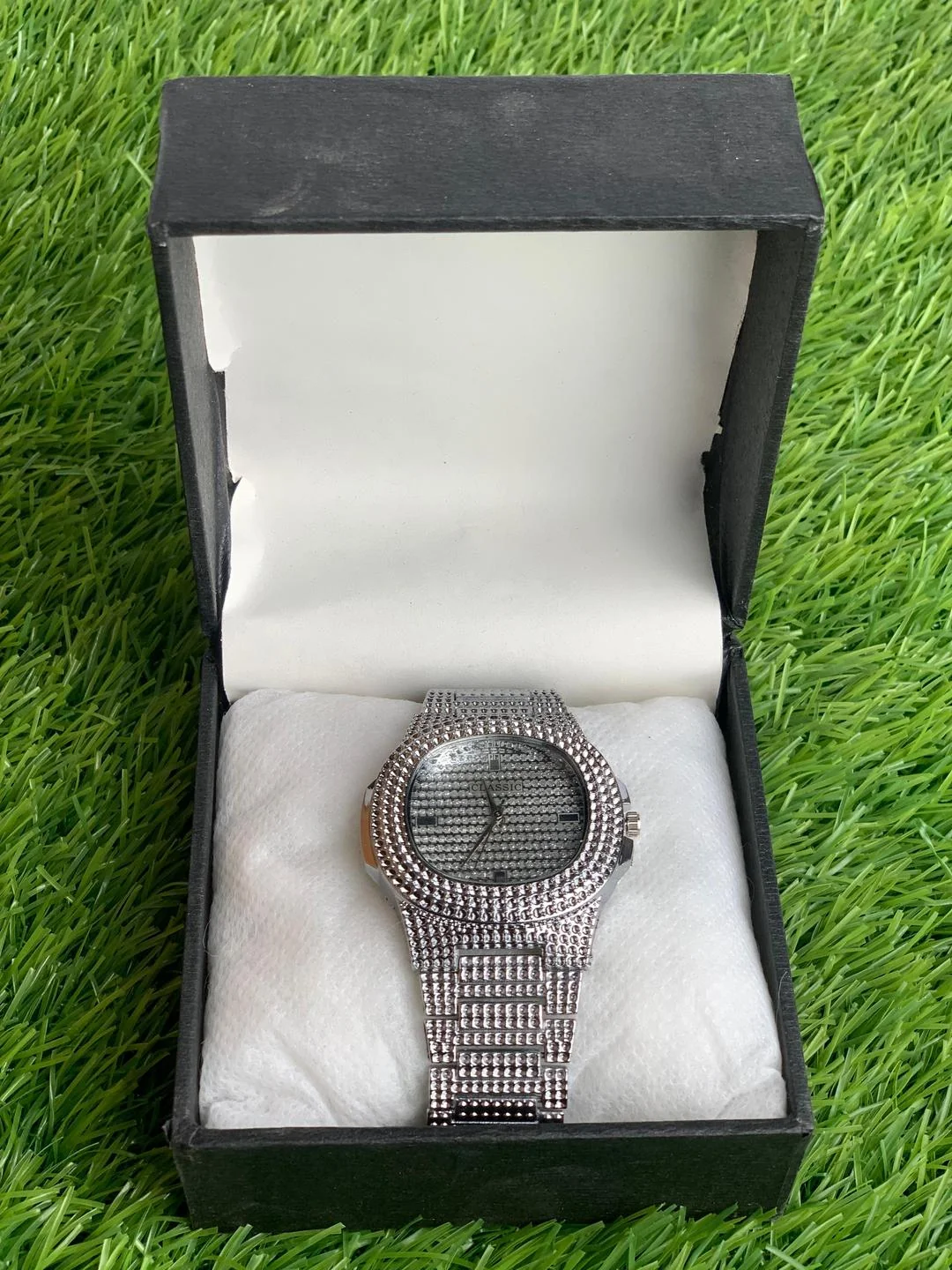 Gold Plated Crystal Watch for Men Wedding Formal Wear