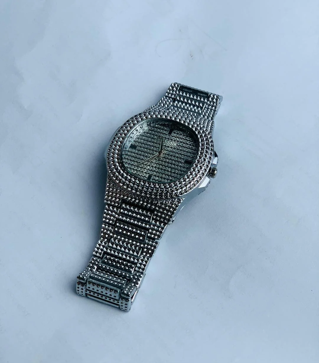 Gold Plated Crystal Watch for Men Wedding Formal Wear