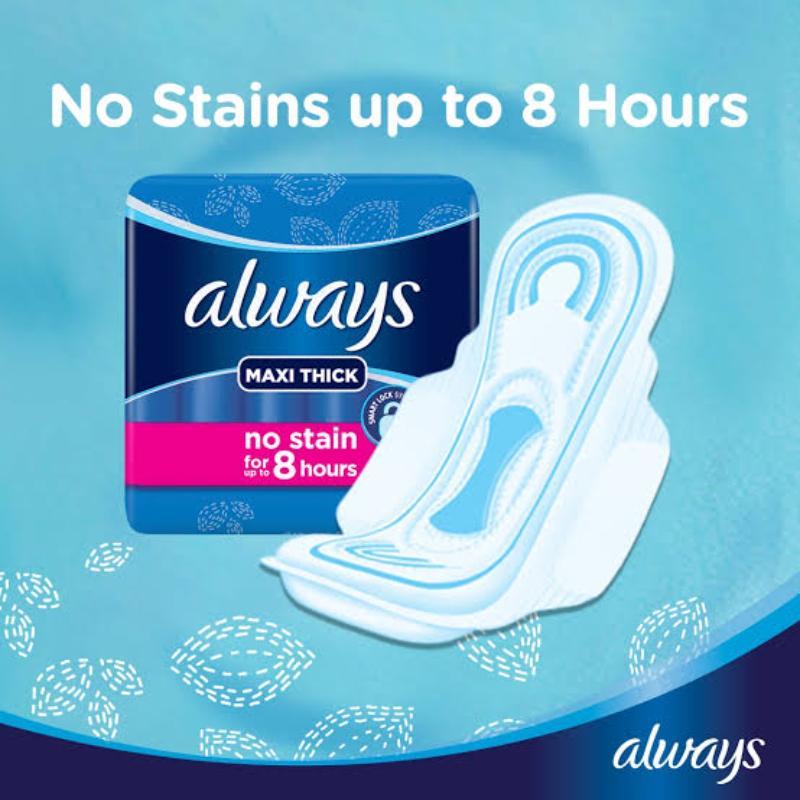 Premium Quality Maxi Thick Sanitary Pads Blue Pack of 18