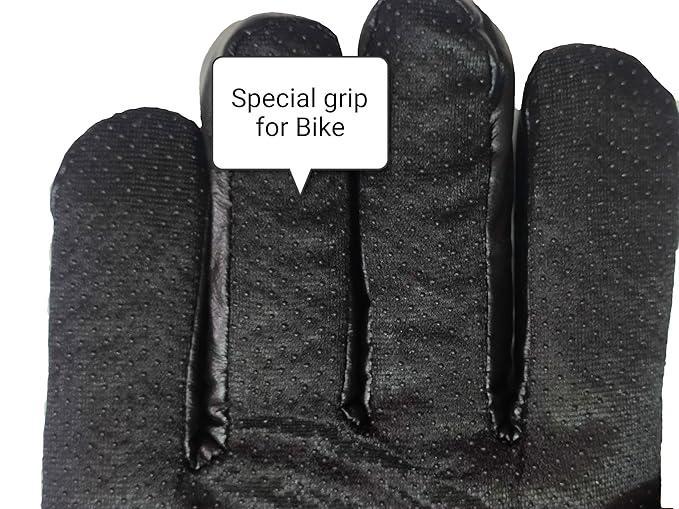 Men's Rexine Leather Winter Gloves Black Pack of 2