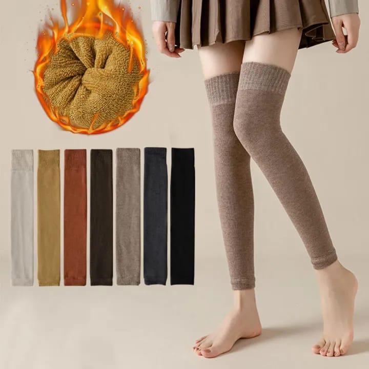 Premium Wool Leg Warmers for Winter, Black, Grey, Beige