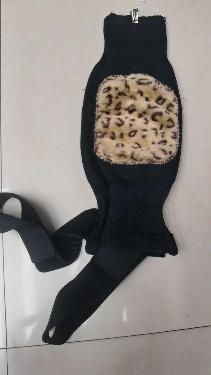 Black Wool Knee Warmers for Daily Wear