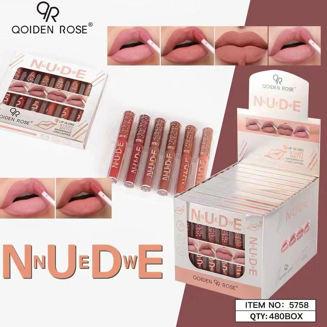 Matte Lip Gloss Set 6 Shades Long Lasting